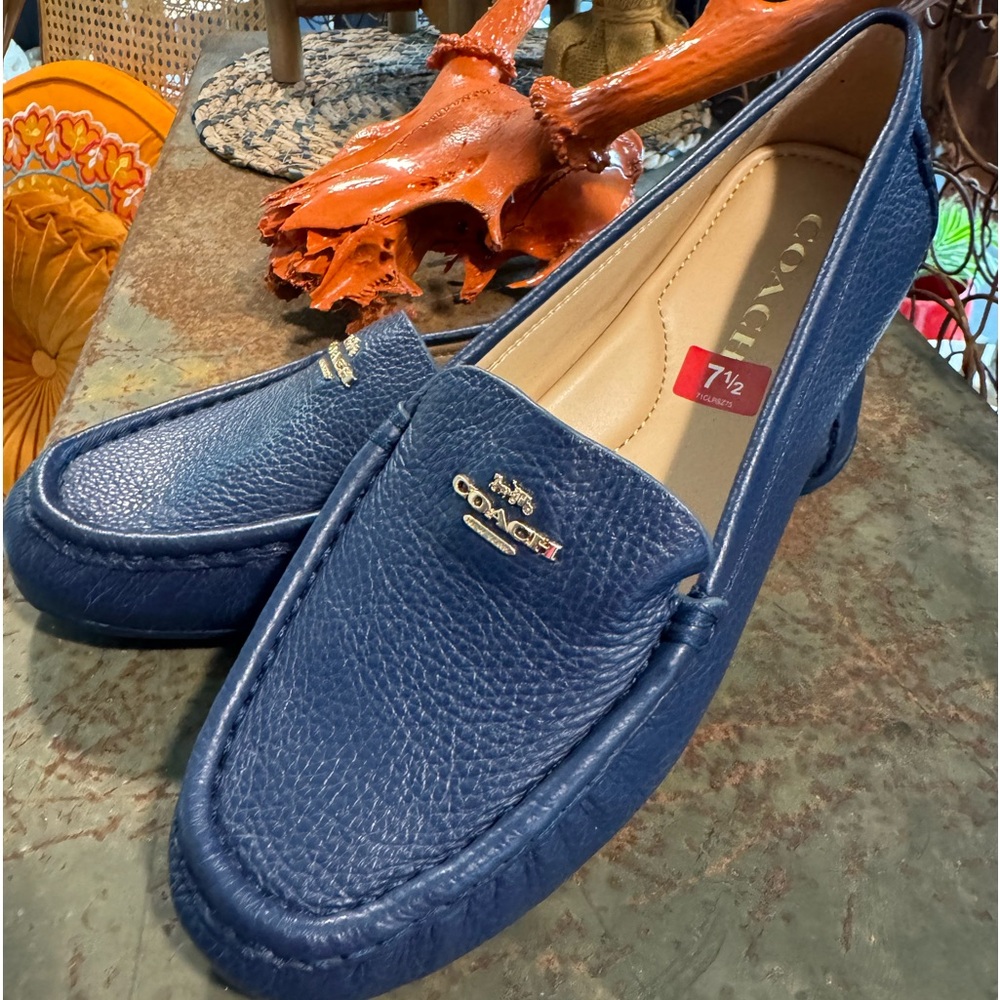 Coach navy loafers. New without box. So nice!!!